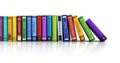 Row books and white background Royalty Free Stock Photo