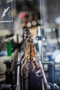 Row of bottles on conveyor Royalty Free Stock Photo