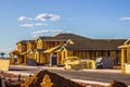 Row Of Brand New Homes Under Construction In New Housing Development Royalty Free Stock Photo