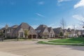 Row of brand new two story houses in upscale residential neighborhood in suburbs Dallas, Texas