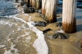 Breakwaters in the North Sea, Cadzand Bad, Holland Royalty Free Stock Photo