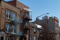 Row of Brick Residential Buildings along a Street in Astoria Queens New York Royalty Free Stock Photo