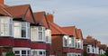 Row of Brick and Tile Built Semi Detached Houses Royalty Free Stock Photo