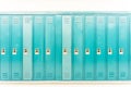 Row of bright colored school lockers Royalty Free Stock Photo