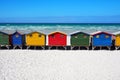 Row of colored beach huts Royalty Free Stock Photo