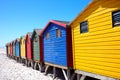 Row of colored beach huts Royalty Free Stock Photo