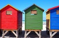 Row of colored beach huts Royalty Free Stock Photo