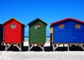 Row of colored beach huts Royalty Free Stock Photo