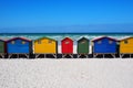 Row of colored beach huts Royalty Free Stock Photo