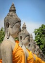 Row of Buddha statue Royalty Free Stock Photo