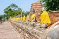 Row of Buddha statue Royalty Free Stock Photo