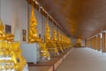 Row of buddha statues. Wat Dhammayan temple, Phetchabun. Famous tourist attraction landmark. Thai History architecture Royalty Free Stock Photo