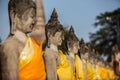 Row of Buddha Status at Wat Yai Chaimongkol Royalty Free Stock Photo
