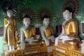 Row of Buddhas in U Min Thonze cave ,Sagaing hill,Myanmar. Royalty Free Stock Photo