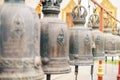 Buddhist bells in temple in Thailand Royalty Free Stock Photo