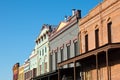 Row of buildings in a small rural California town