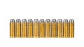 Row of bullets on white background Royalty Free Stock Photo