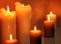 Row of burning candles Royalty Free Stock Photo