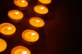 Row of burning circle candles Royalty Free Stock Photo