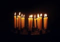 Row of candles in cathedral Royalty Free Stock Photo