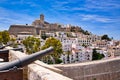 Row of cannon guns on top of the building in Ibiza Island, Spain Royalty Free Stock Photo