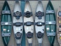 Row of canoes