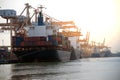 Cargo ship on the port in Thailand.