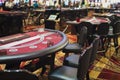 Row Casino Gaming Tables in Las Vegas Casino Hotel's Hall