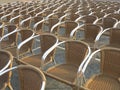 Row of chair seats in open air theater