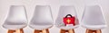 Row of chairs with first aid kit Royalty Free Stock Photo