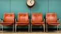 A row of chairs in a waiting room, AI Royalty Free Stock Photo