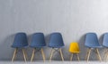 Row of chairs in the waiting room, one is much smaller Royalty Free Stock Photo