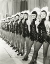 A row of chorus girls Royalty Free Stock Photo