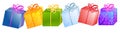 Row of Christmas Gifts Clipart