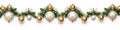A row of christmas ornaments. Panoramic banner. Royalty Free Stock Photo