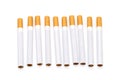 Row of cigarettes Royalty Free Stock Photo