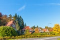 Row of classic Dutch villa's in the province of Gelderland