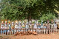 Row of clay horses at Kothamangalam horse shrine.