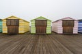 Row of closed beach huts