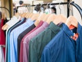 Row of cloth hangers Royalty Free Stock Photo