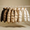 Row of Coats Hanging on a Rack