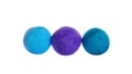 Row of color play dough balls isolated on white Royalty Free Stock Photo