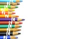 Row of colored pencils Royalty Free Stock Photo