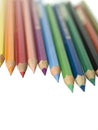 Row of colored pencils Royalty Free Stock Photo