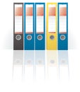 Row of colored ring binders Royalty Free Stock Photo