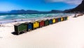 Row of colorful beach houses in Muizenberg Beach, Cape Town, South Africa Royalty Free Stock Photo