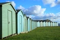 Row of colorful beach huts Royalty Free Stock Photo