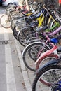 Row of colorful bicycles Royalty Free Stock Photo