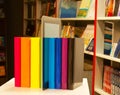 Row of colorful books and tablet PC Royalty Free Stock Photo