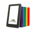 Row of colorful books and tablet PC Royalty Free Stock Photo
